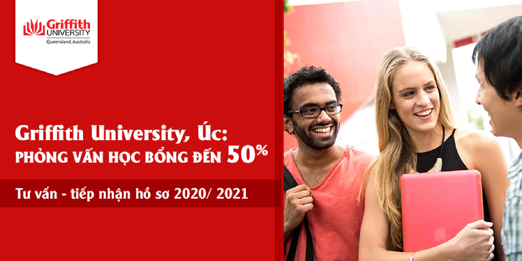 Hội thảo ONLINE với Griffith Univerity : Phỏng vấn học bổng đến 50% học phí  năm học 2020 - 2021